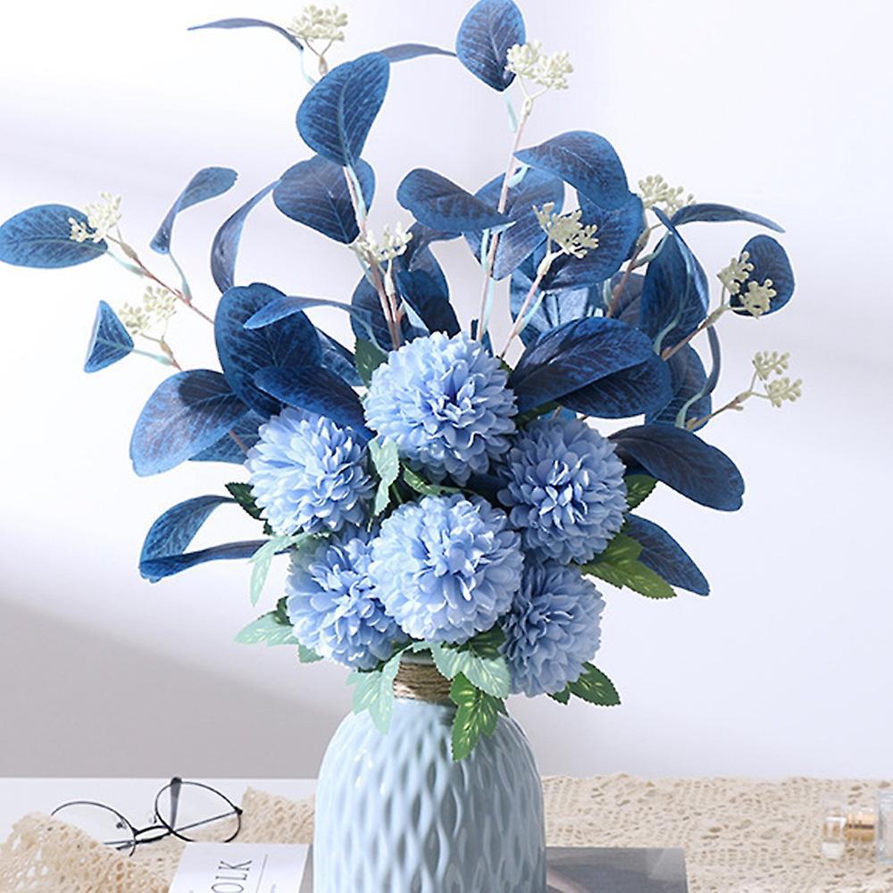 Hydrangea Artificial Flowers Wedding Bouquet Fake Flower(blue White)