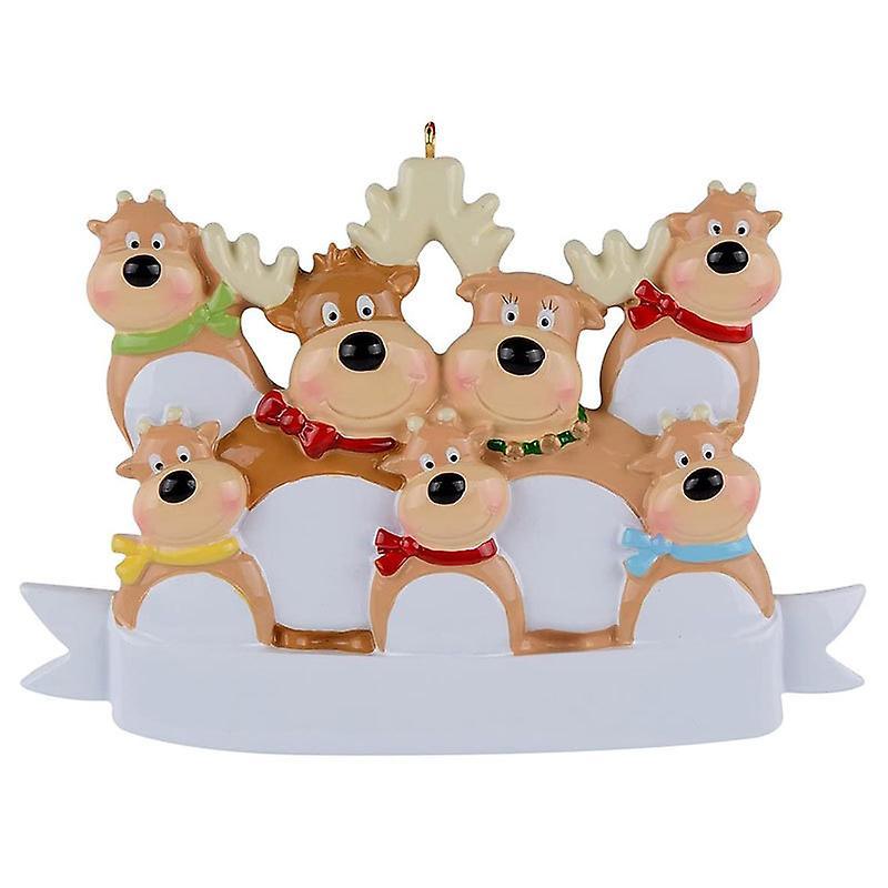 Reindeer Family Of 7 Christmas Tree Ornament Winter Gift-family Of 7
