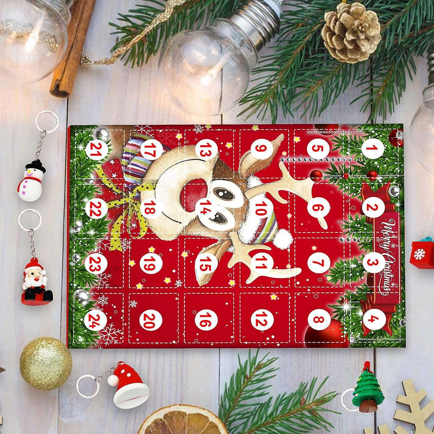 Christmas Advent Calendars Keychain Ornaments Decoration for Kids