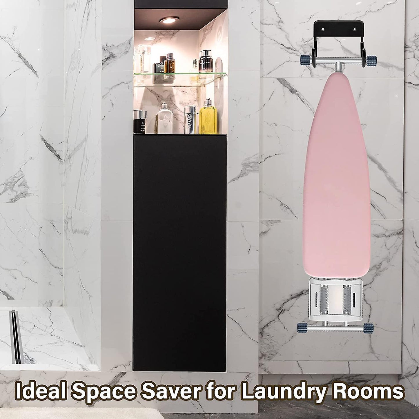 Ironing Board Hanger Iron Board Wall Mount for Laundry Rooms Black