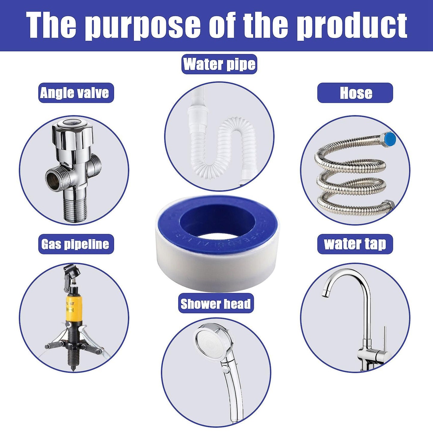10pcs Ptfe Tape, Suitable for Plumber, Shower Head Plumber Tape