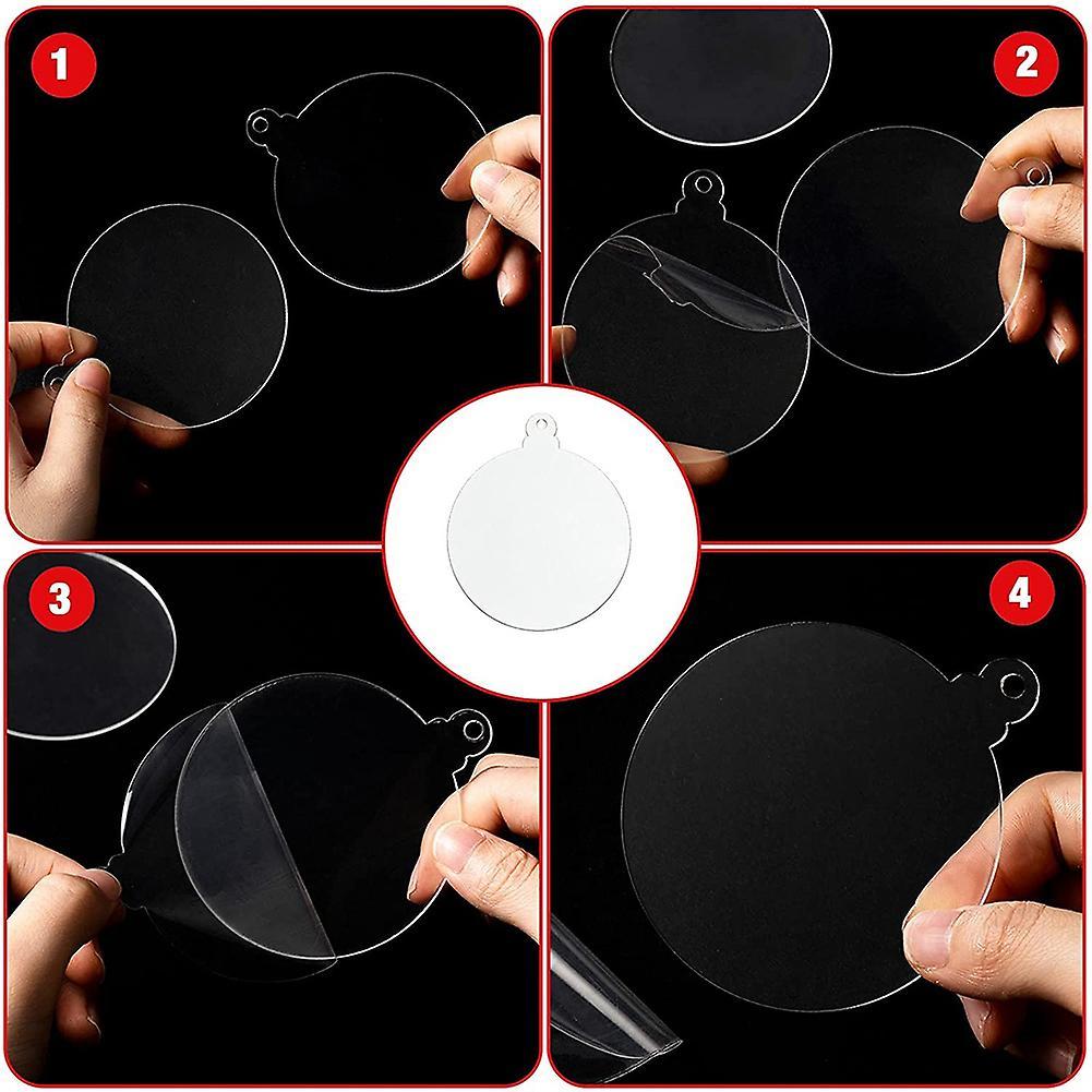 Acrylic Ornaments Diy Round Clear Christmas Blank Disc with Hole