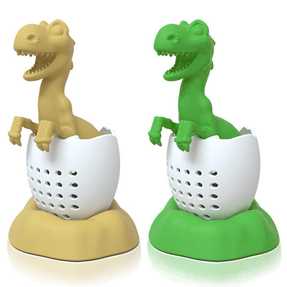 2pcs Tea Bag Silicone Spice Filter Baby Dinosaur Shape Tea Infuser