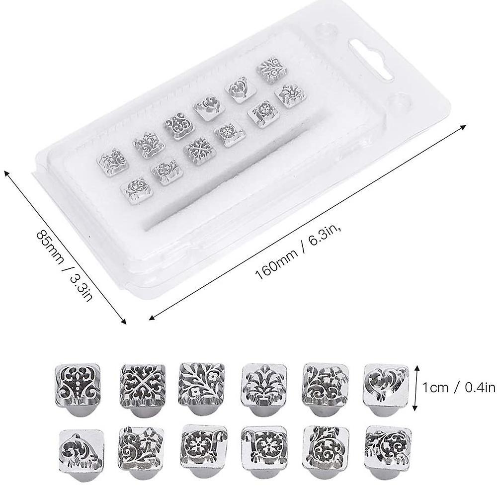 12pcs Stamping Punch Tool Tang Dynasty Flower Design Diy