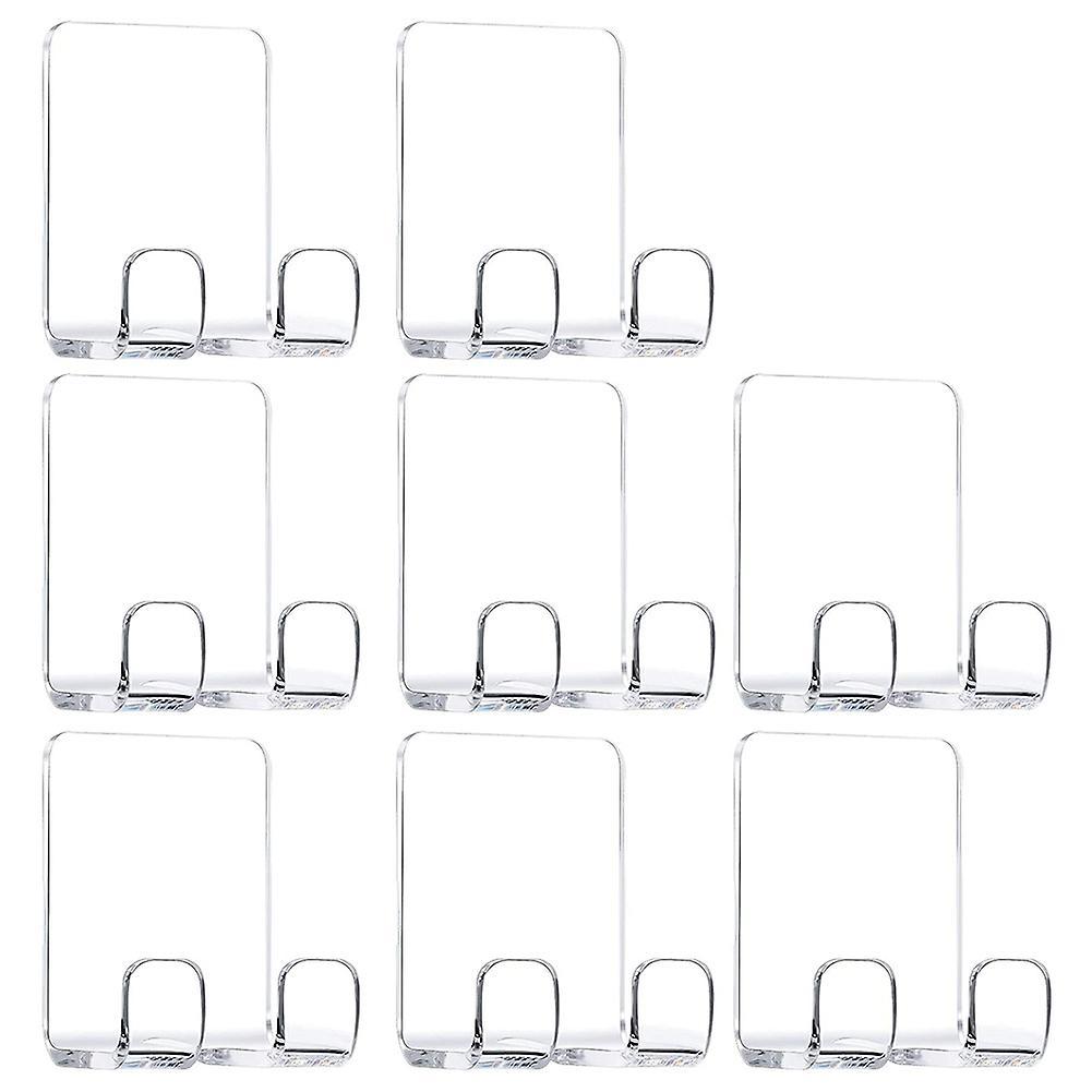 8 Pieces Acrylic Self Adhesive Hooks for Bathroom Kitchen (clear)