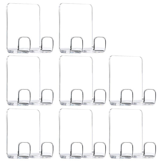 8 Pieces Acrylic Self Adhesive Hooks for Bathroom Kitchen (clear)
