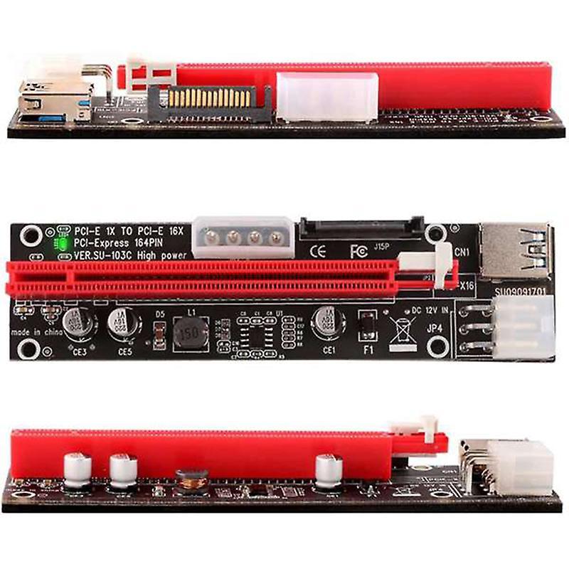 Pci-e Riser Led Express Cable 1x to 16x Image Riser Adapter Card