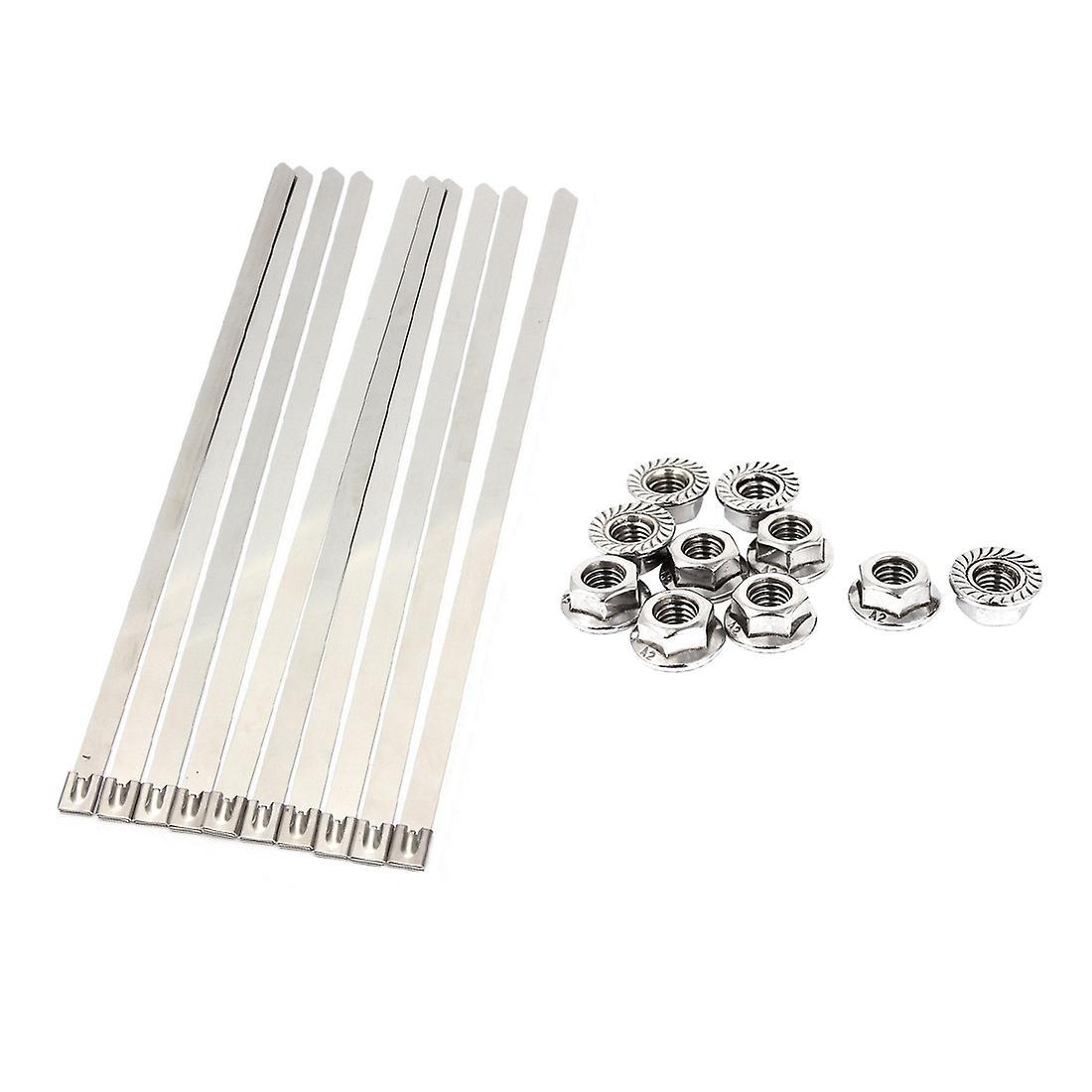 10 Pcs 0.39inch X 15.75inch Stainless Steel Metal Cable Straps