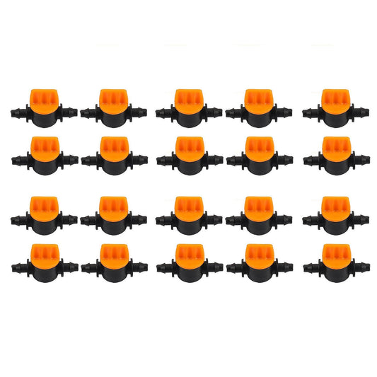 Mini Valve with 4/7mm Hose Irrigation Water Flow Control 20pcs