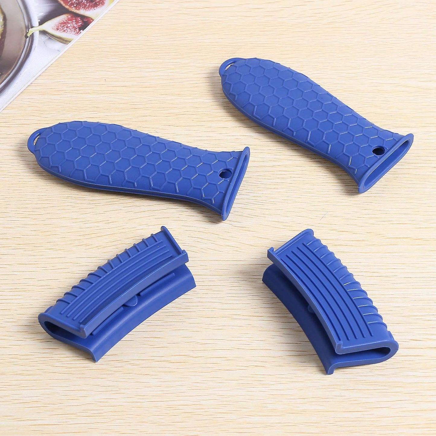 4 Pack Pot Handle Sleeve Rubber Cover Set for Skillet Frying Pan