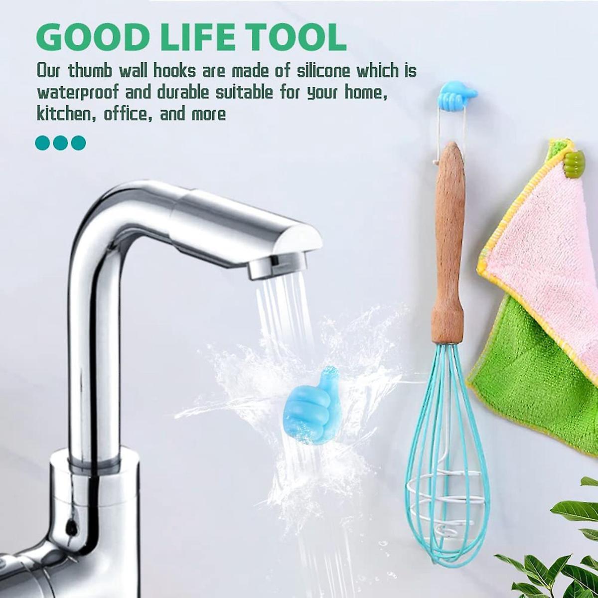 14 Pcs Thumb Wall Hook Creative Self Adhesive for Storing Data Cables