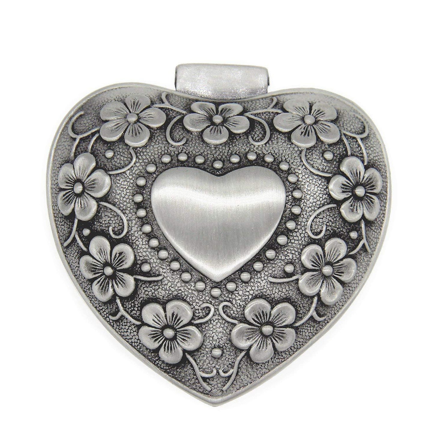 Classic Vintage Antique Heart Shaped Jewelry Box Ring Gift,silver