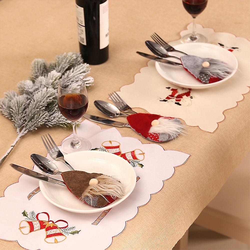 3pcs Christmas Hat Cutlery Rack Fork Spoon Pocket Christmas Bag