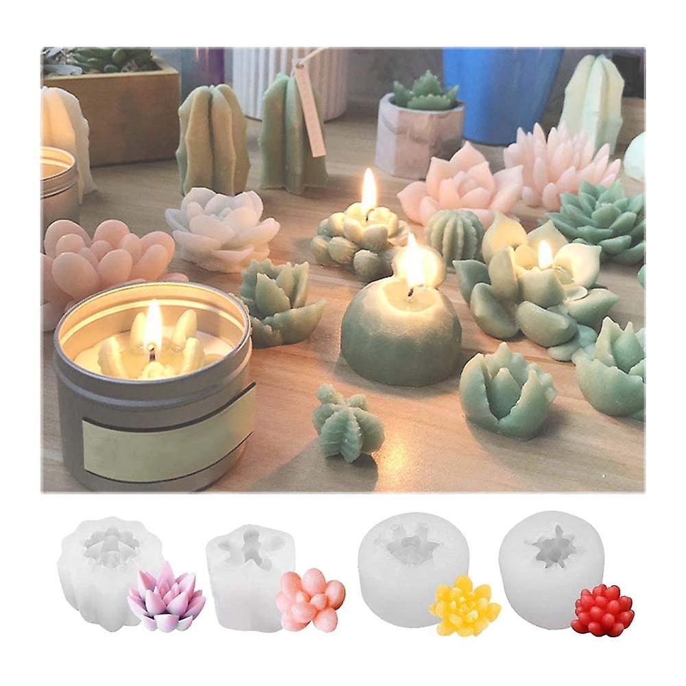 4 Pcs Candle Silicone Molds, for Diy Candle Soap &epoxy Resin Crafts