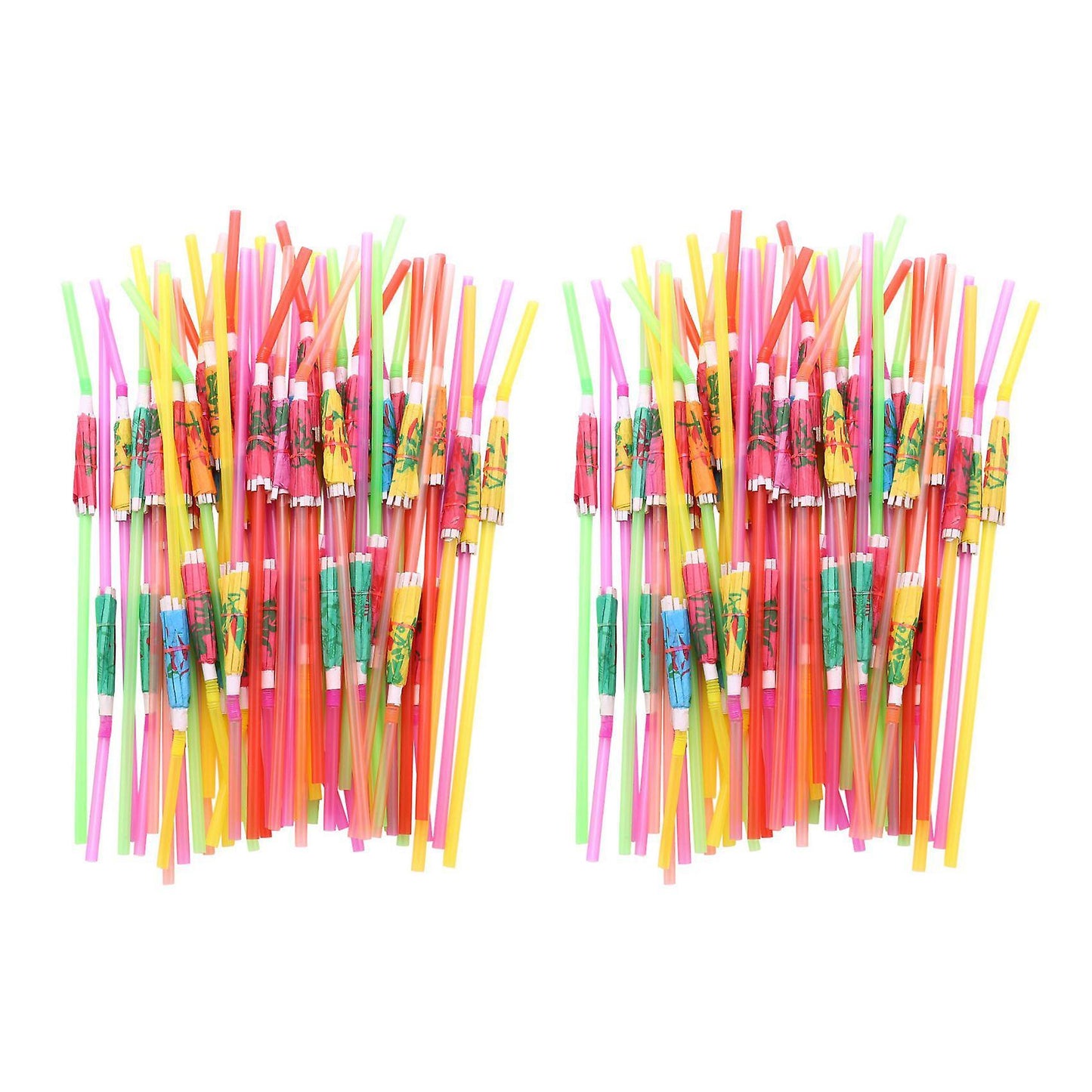 100 Umbrella Parasol Drinking Straws, Hawaiian Beach Cocktail Luau