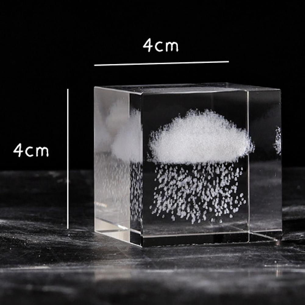 Creative Rain Cloud Transparent Square Crystal Square Crafts , S