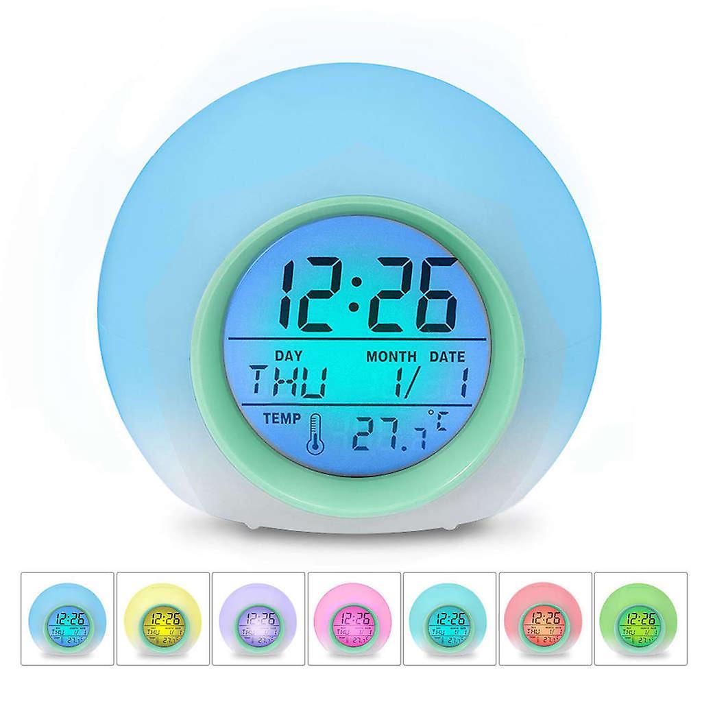 Kids Alarm Clock - Wake Up Light Digital Clock with 7 Colors Changing