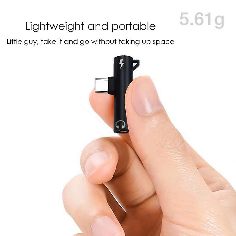 Type-c Audio Adapter 2-in-1 3.5mm Round Hole Earphone Converter