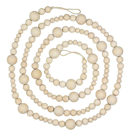 7ft Wood Bead Garland Farmhouse Home Decor Christmas Prayer Beads