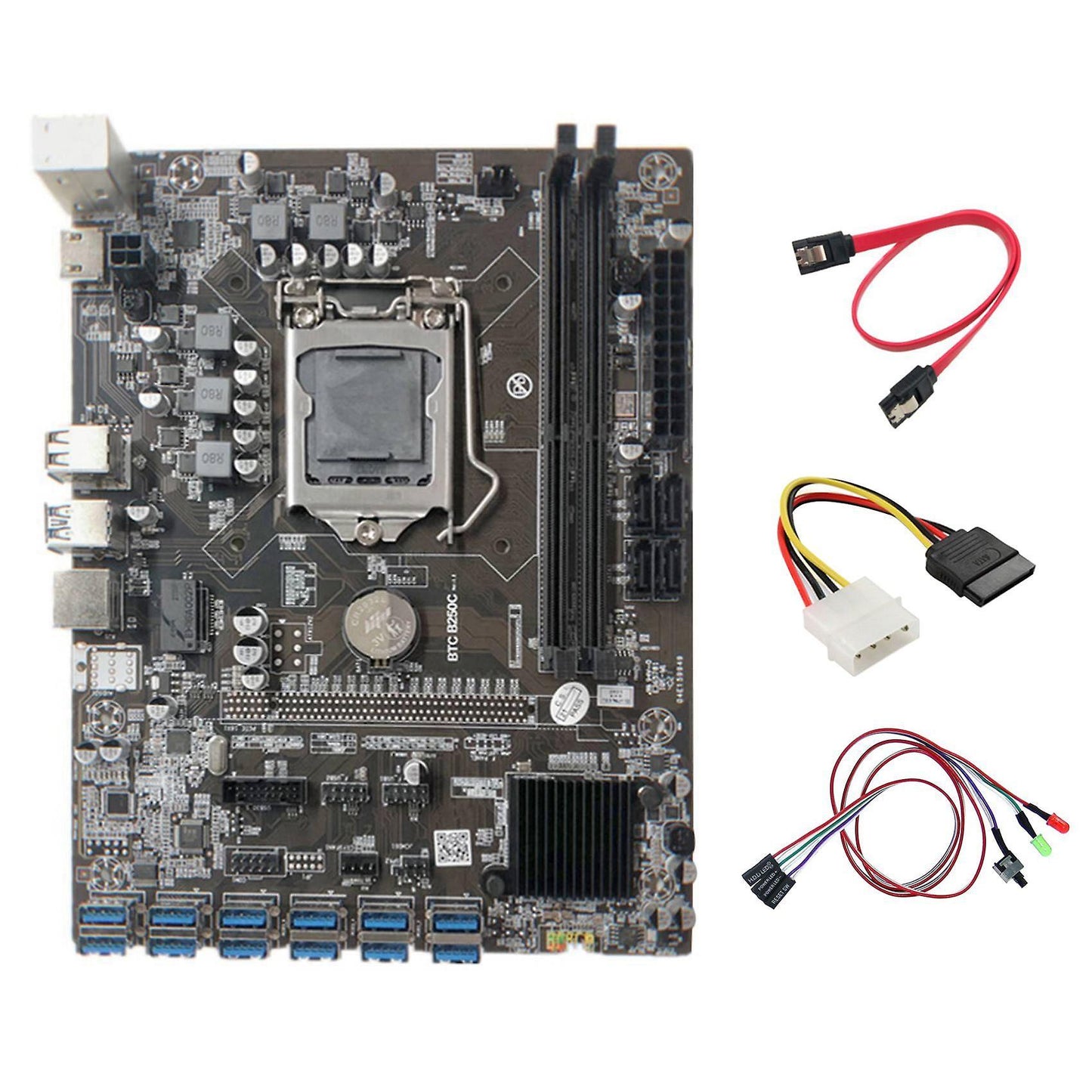 Motherboard+switch Cable with Light+4pin Ide to Sata Cable+sata Cable