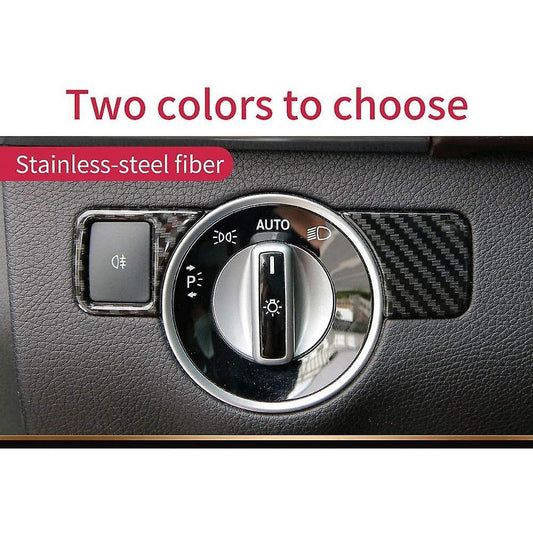 Carbon Fiber Head Light Lamp Switch Cover Sticker for Benz Gl Gls Etc