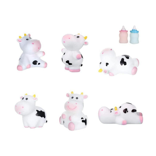8pcs Micro-landscape Decorations Miniature Cow for Home Kitchen Cake