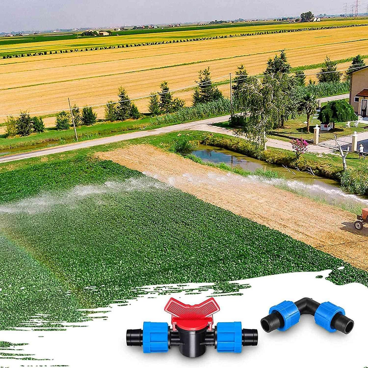 Drip Irrigation Fitting Kit,1/2 Inch Universal for 16-17 Mm Tubing -b