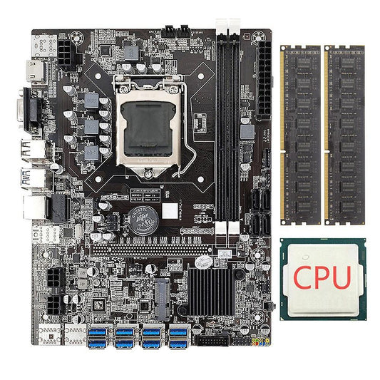 B75 Eth Mining Motherboard+cpu+2x4g Ddr3 1333mhz Ram Lga1155 8xpcie