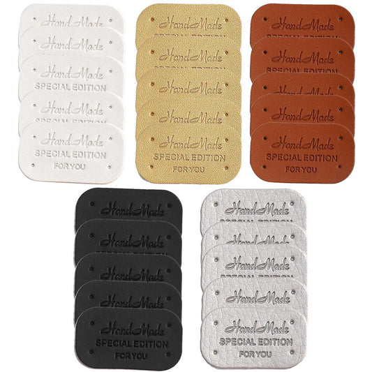 100pcs Faux Leather Tags for Clothes Labels Diy Garment Accessories