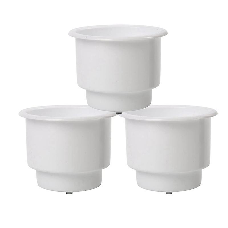 3pcs Plastic Can Holder with Drain for Boat Car Marine Rv (white)