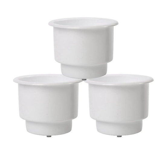 3pcs Plastic Can Holder with Drain for Boat Car Marine Rv (white)