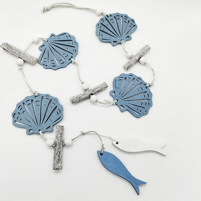 2pcs Beautiful New Marine Style Wooden Hanging Decoration Hollow