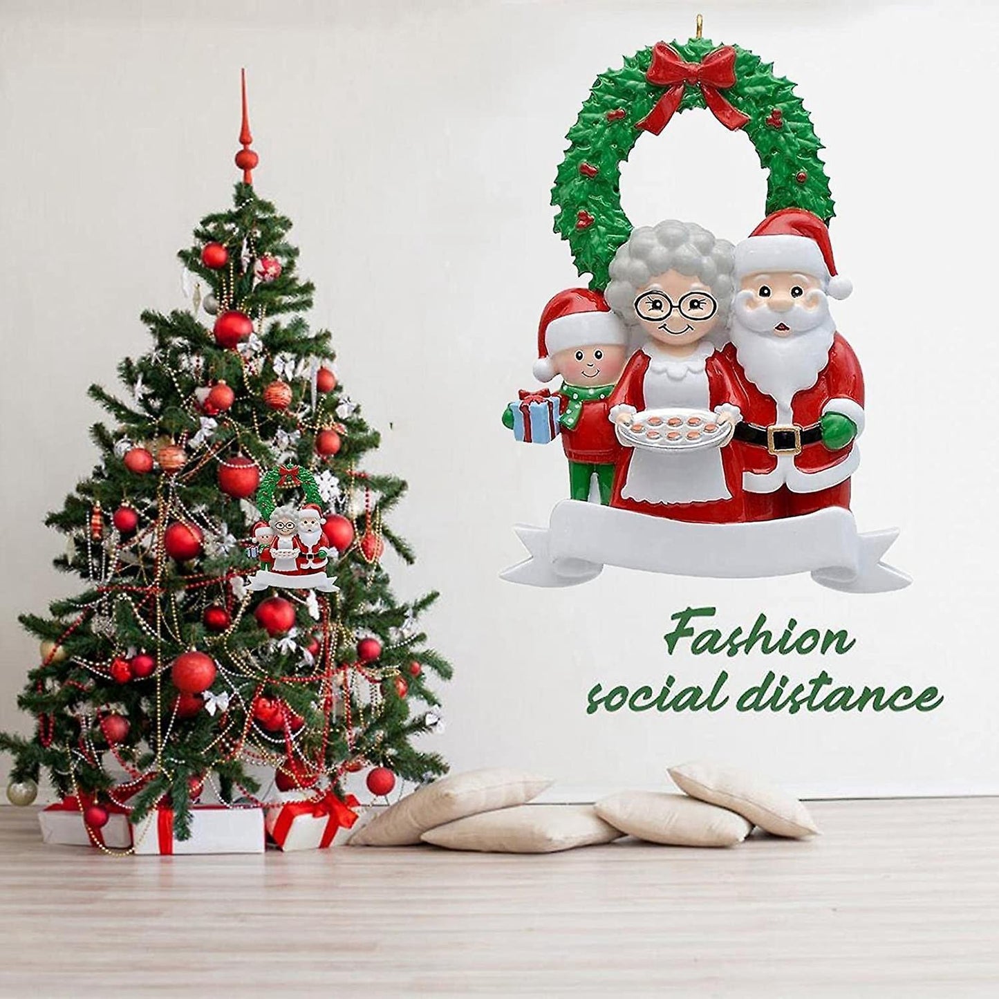 Santa Claus Family Of 3, Christmas Tree Ornament - Santa Winter Gift
