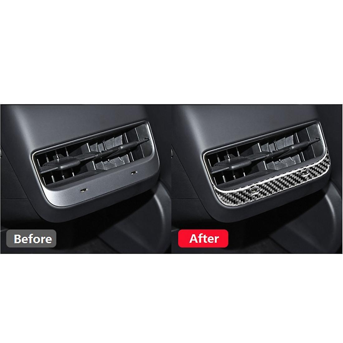 Rear Air Outlet Cover Back Exhaust Vent Cover Carbon Fiber Decorative
