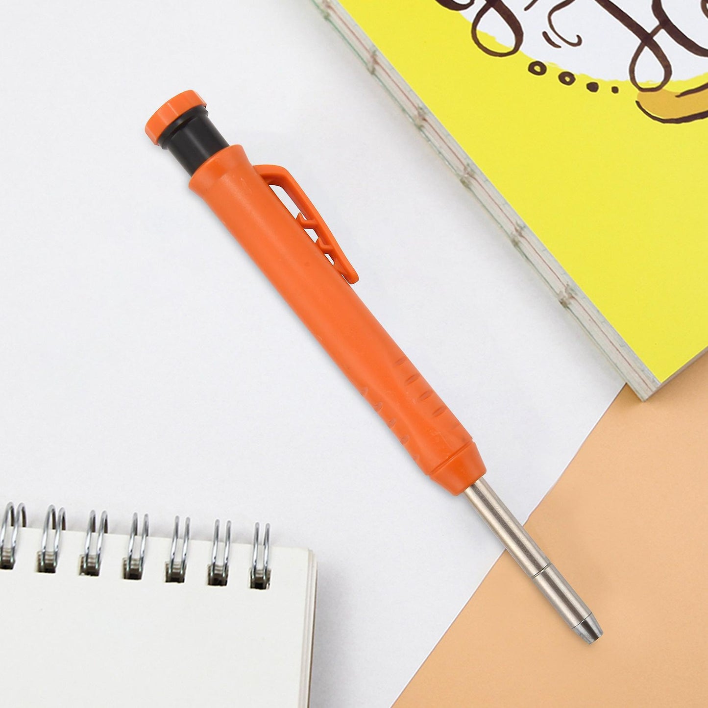 Carpenter Pencil Set with 7 Refill Leads, Built-in Sharpener,pencil A