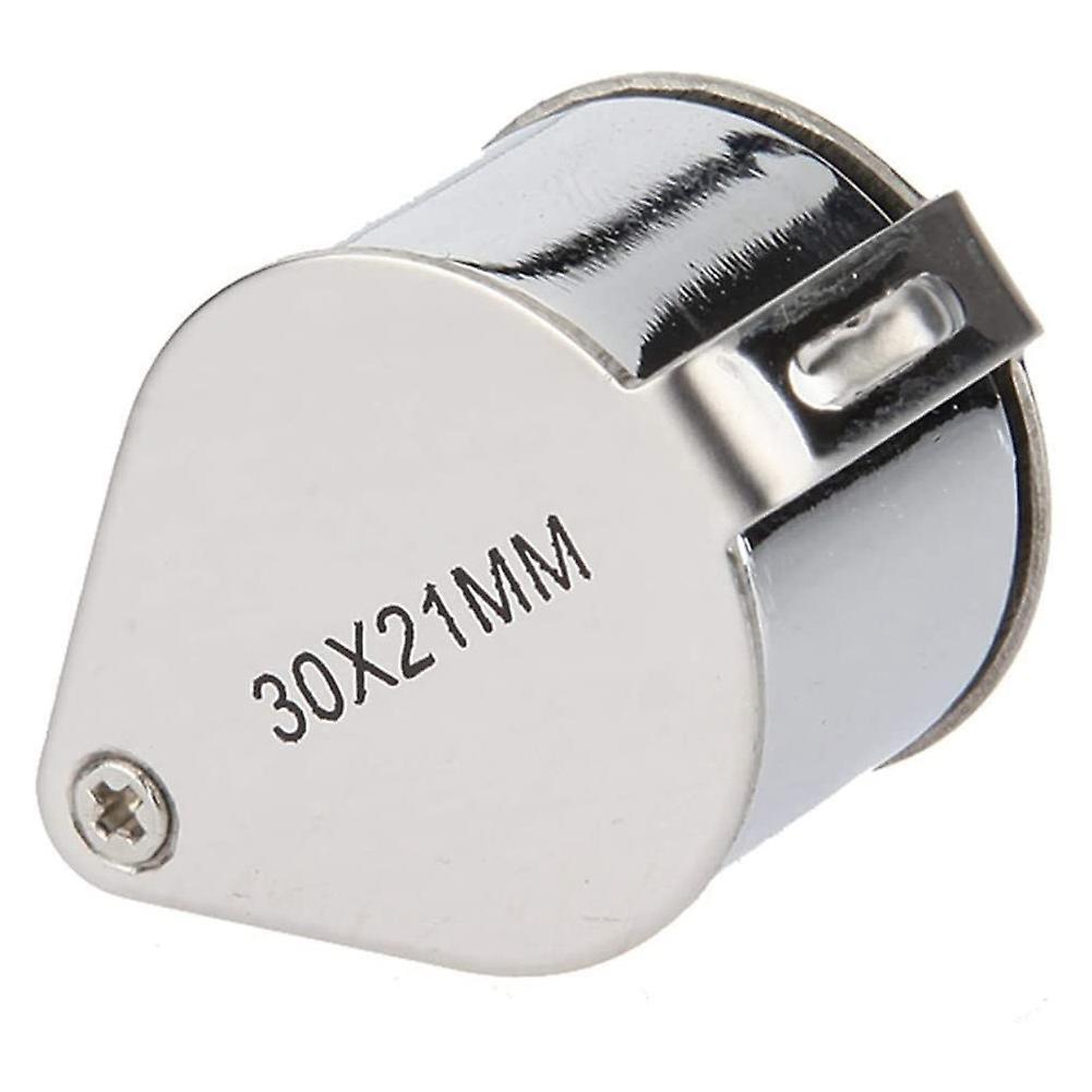 Mini 30 Times Handheld Magnifying Glass 30x21mm Full Metal Ring