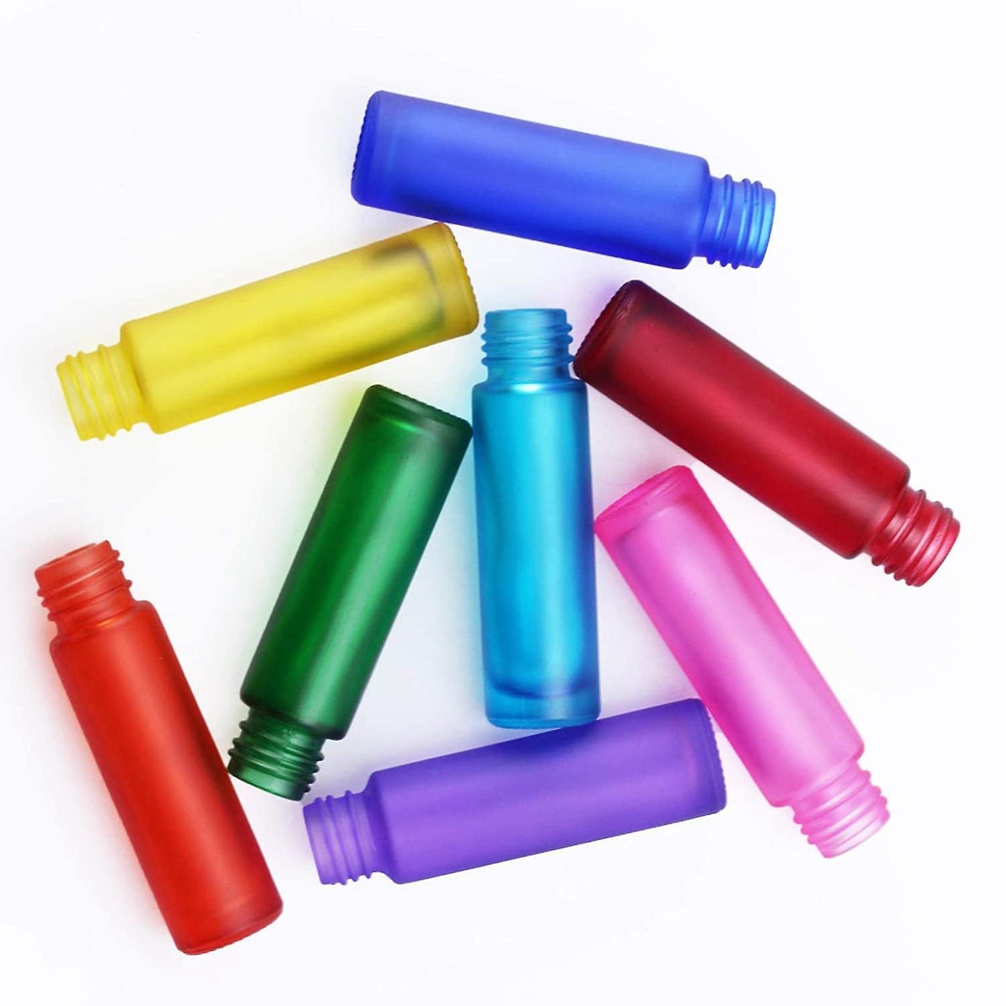 10pc Colorful Roll Bottles Glass Massage Roller Bottles Tube