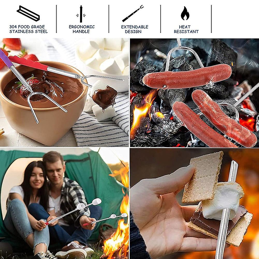Extendable Telescopic Stainless Steel Smores Sticks Skewers