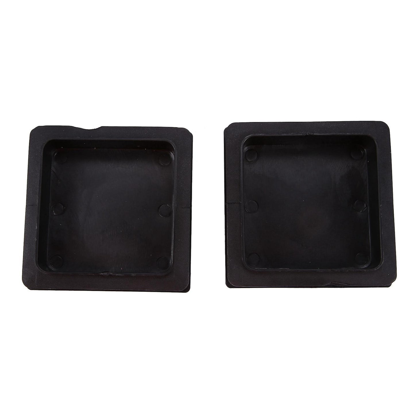 100mm X 100mm Plastic Ribbed Square End Caps Cover Tube Inserts 2 Pcs