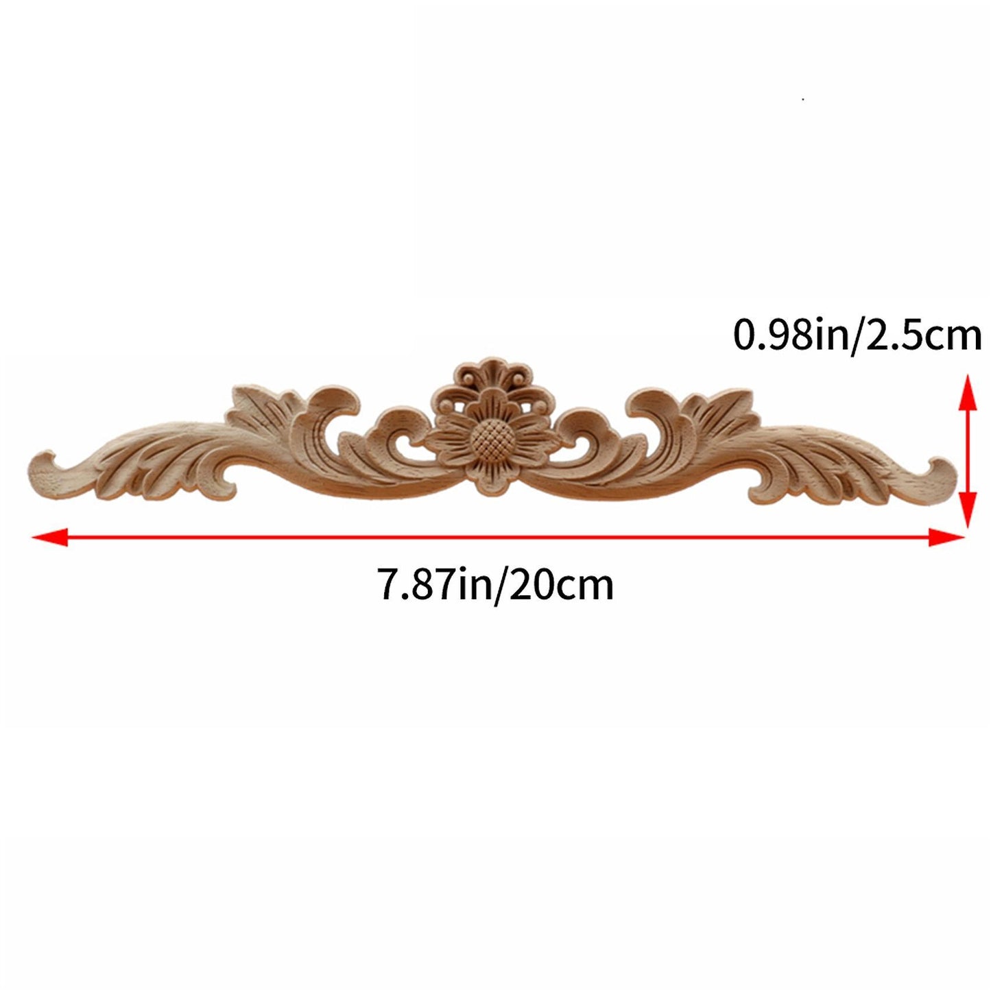 8pcs Wood Appliques and Onlays, Unpainted Diy Decorative Wood