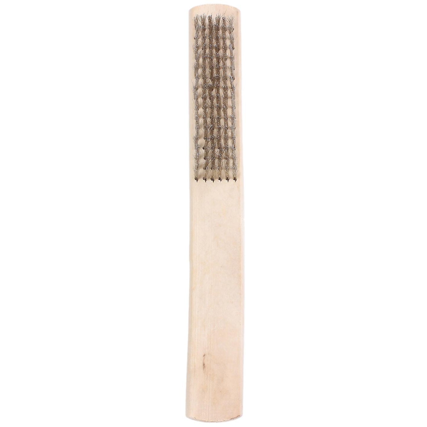 8" Length 6 Rows Brass Bristle Wood Handle Wire Scratch Brush