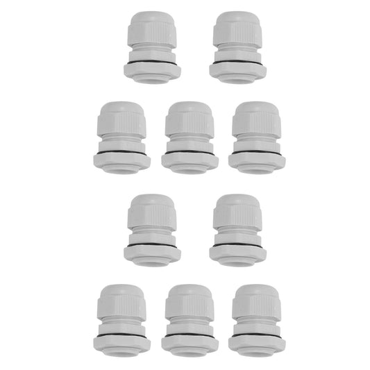 10 X M20 20mm Whitewaterproof Compression Cable Stuffing Gland Lock