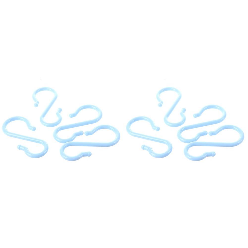 Maya Blue Plastic Punch Cup Bowl S Shaped Hooks 8 Pcs