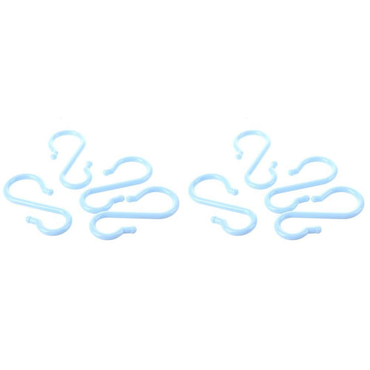 Maya Blue Plastic Punch Cup Bowl S Shaped Hooks 8 Pcs