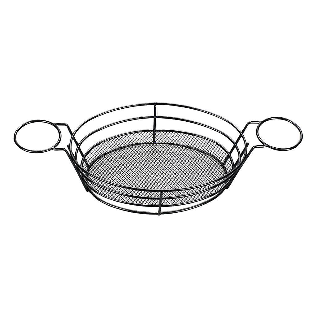 Oval Black Food Basket for Chip Fries & Burger Serving Basket