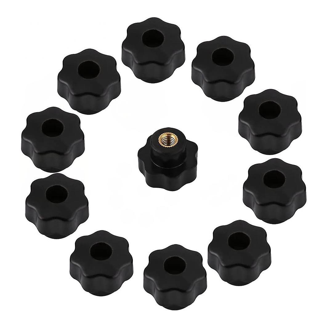 10pcs M6 Internal Thread Knob Screw Plastic Knob Black M6 X 25
