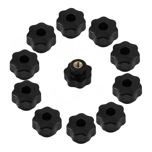 10pcs M6 Internal Thread Knob Screw Plastic Knob Black M6 X 25
