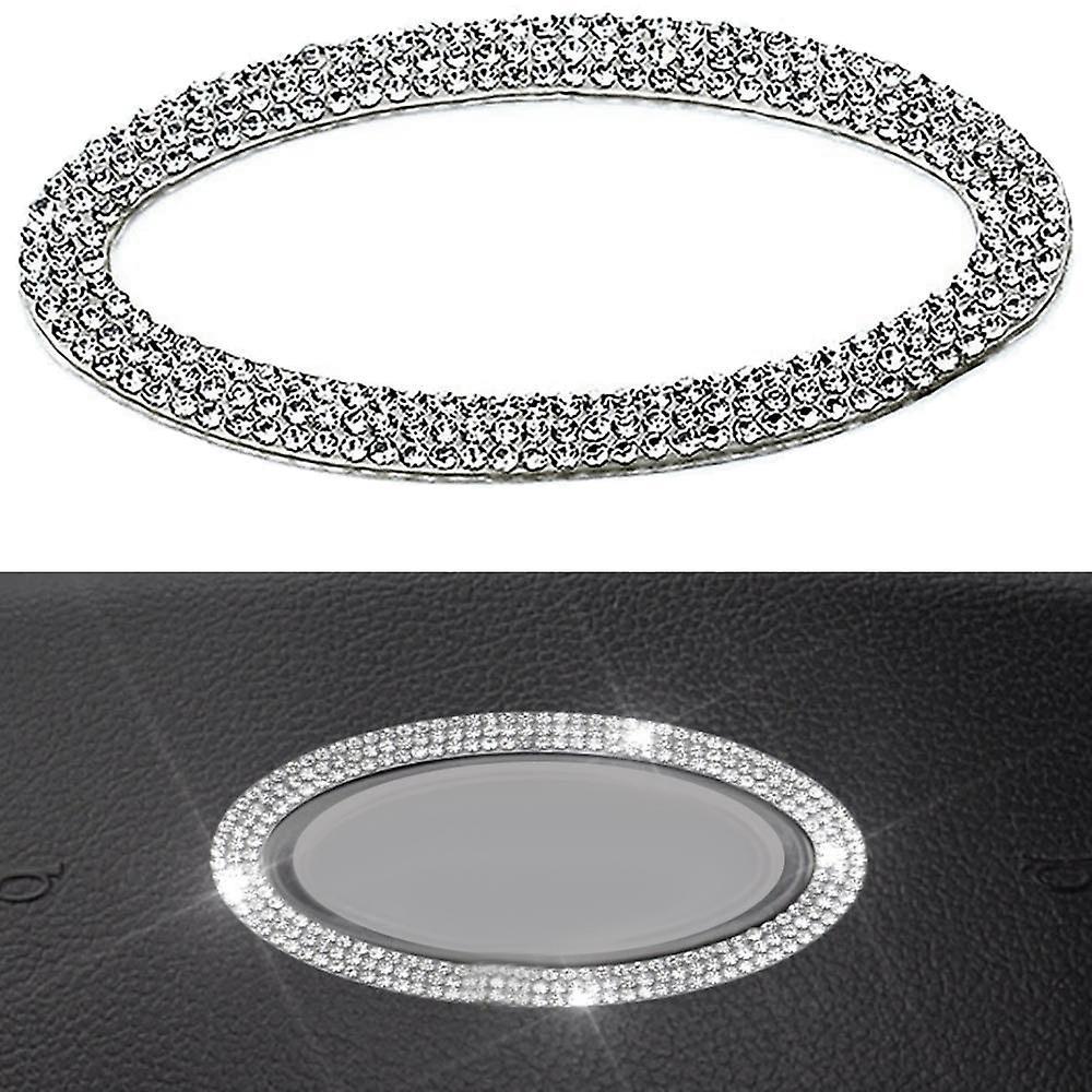 Steering Wheel Bling Logo Emblem Diamond Crystal Shiny Decal Cover