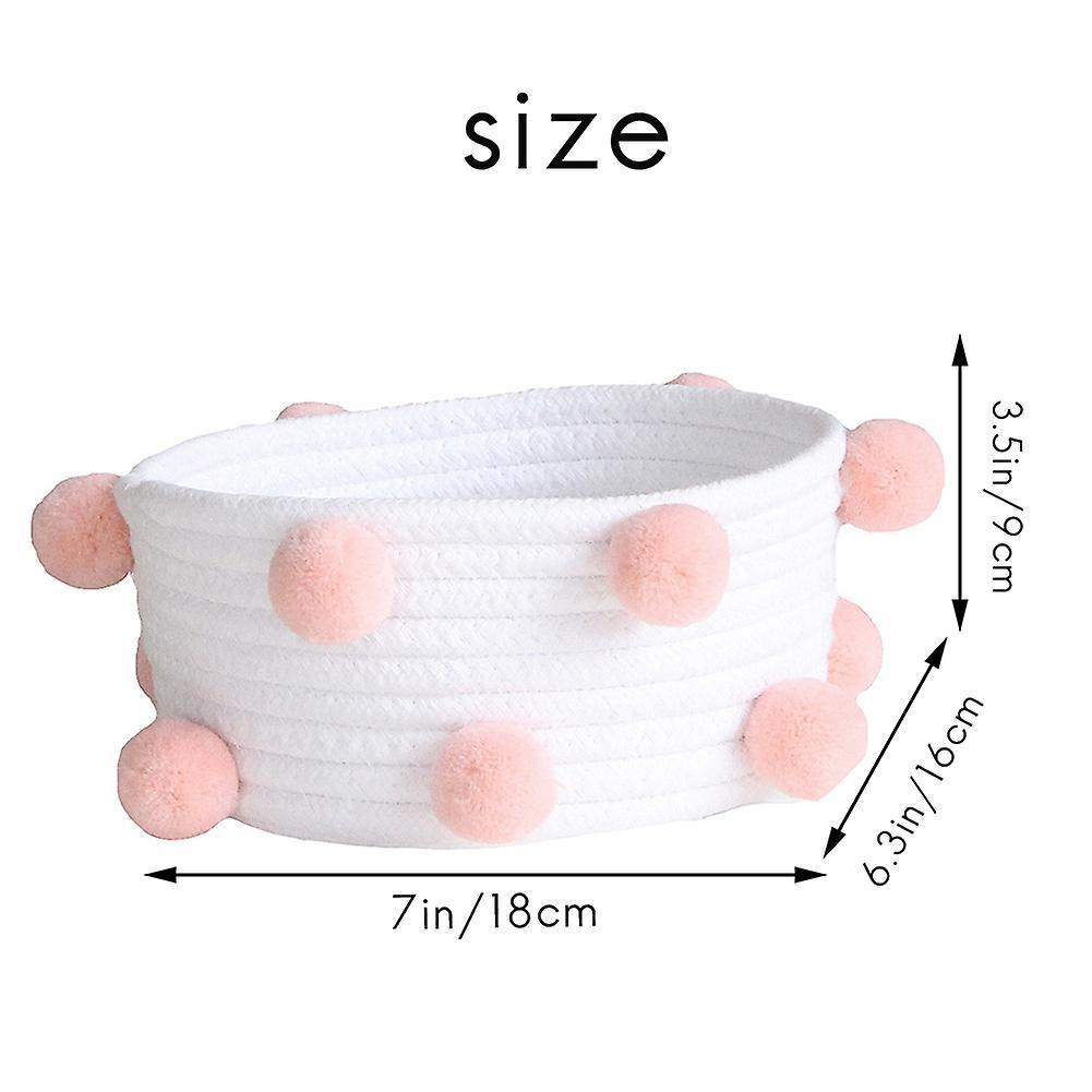 Sundries Storage Box Cotton Rope Woven Storage Baskets White and Grey