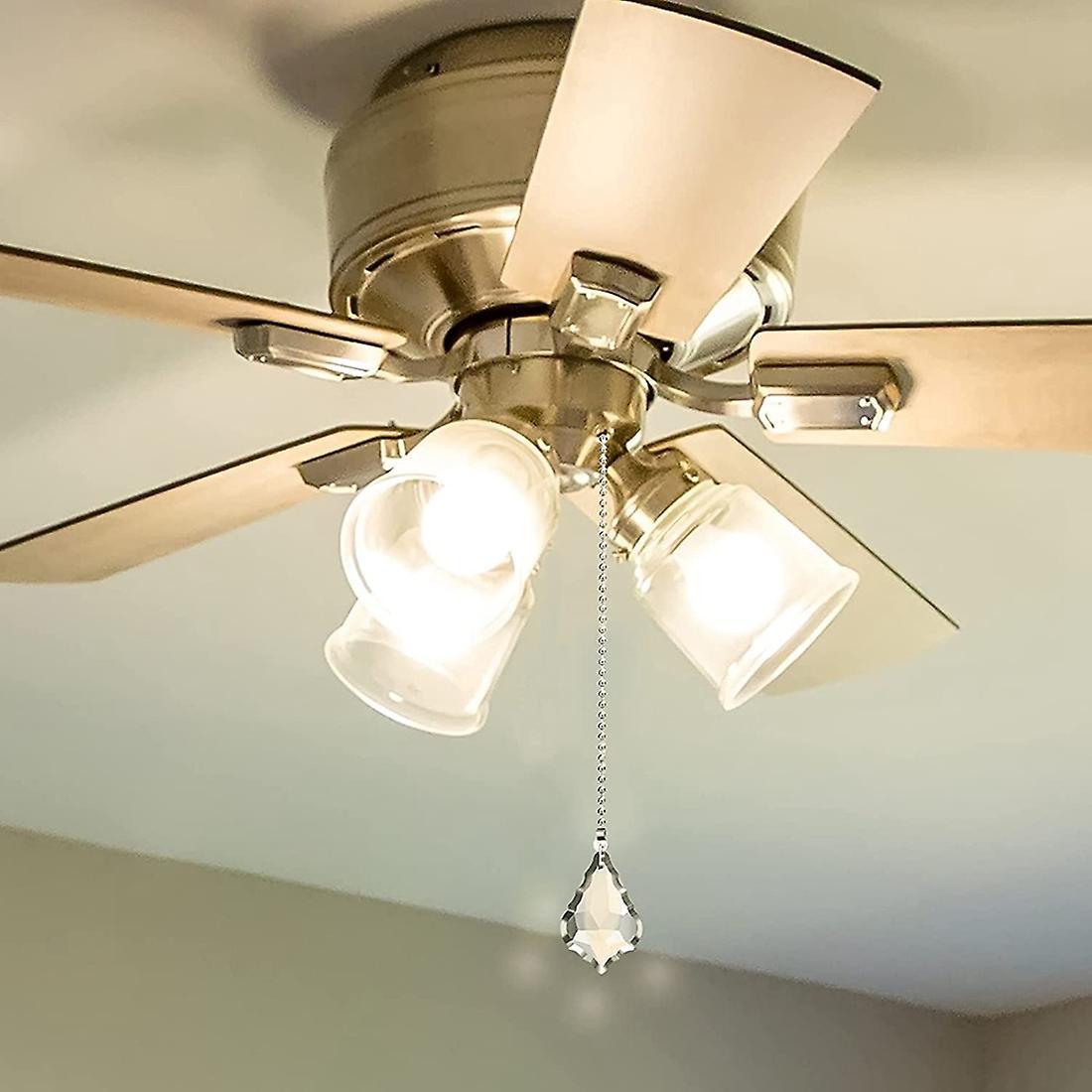 4pcs Ceiling Fan Pull Chains, Premium Crystal Fan Pull Chain